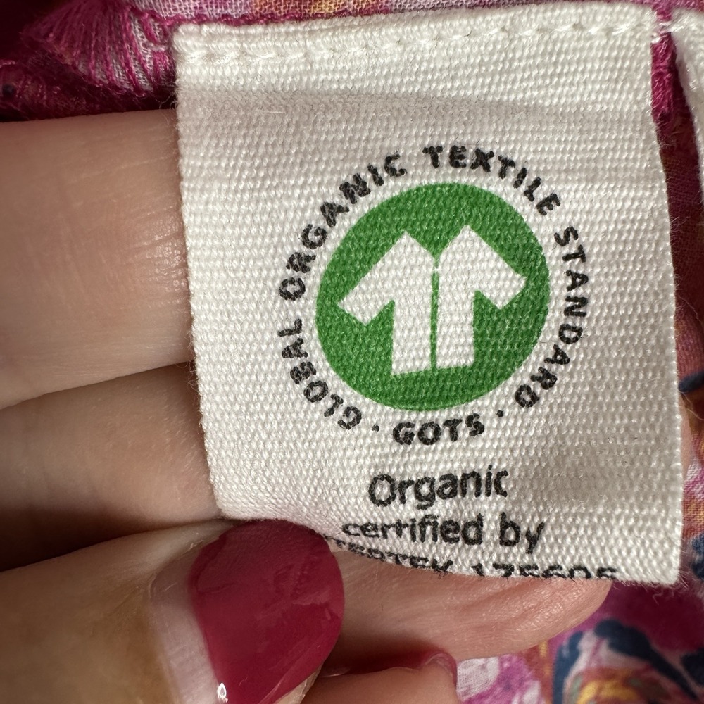 Cleobella Rohita Kaftan Dress‎ Pink Midi Shift Floral Cotton Size L NO BELT Pink - Picture 8 of 12